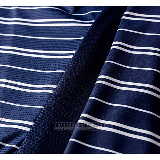 2019 Fahrradbekleidung La Passione Stripe Blau Trikot Kurzarm und Tragerhose